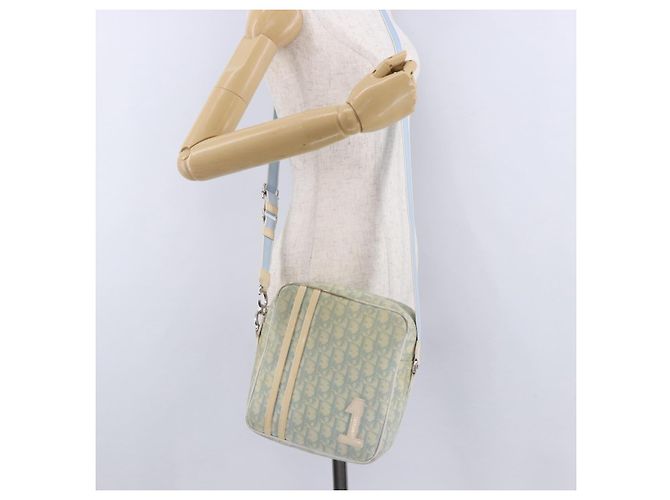 Sac à bandoulière Christian Dior Trotter Canvas PVC Bleu Clair Argent Auth BA14424 Argenté - vue 26