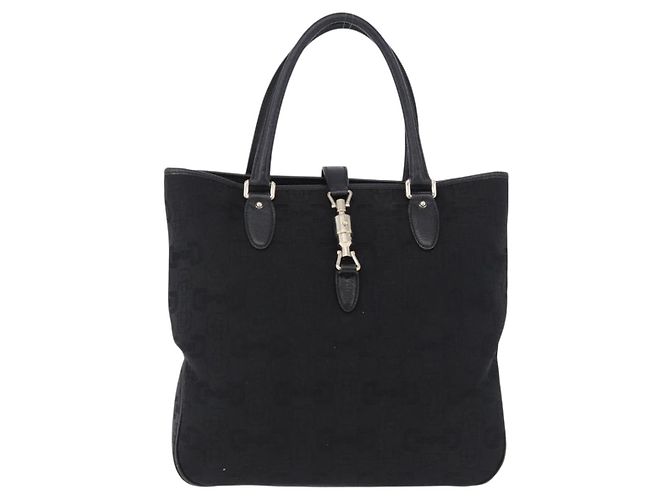 Borsa GUCCI Jackie in tela nera e oro 145818 Auth BA14468A Nero D'oro - vista 13