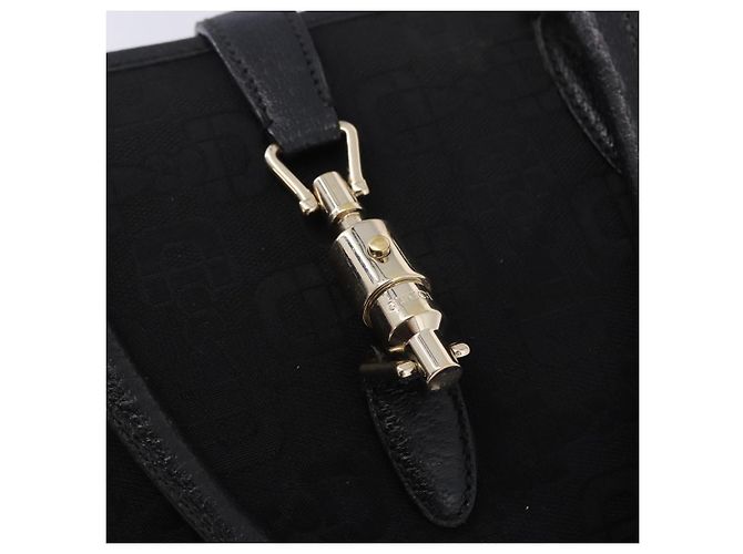 Borsa GUCCI Jackie in tela nera e oro 145818 Auth BA14468A Nero D'oro - vista 17