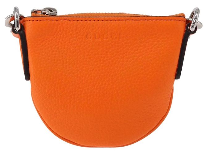 Borsa a tracolla GUCCI Web Sherry Line in pelle Arancione Argento 821831 Auth bs36086M - vista 13