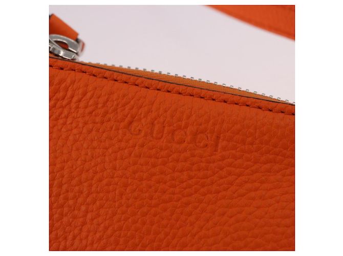 Borsa a tracolla GUCCI Web Sherry Line in pelle Arancione Argento 821831 Auth bs36086M - vista 18