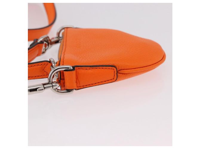 Borsa a tracolla GUCCI Web Sherry Line in pelle Arancione Argento 821831 Auth bs36086M - vista 4
