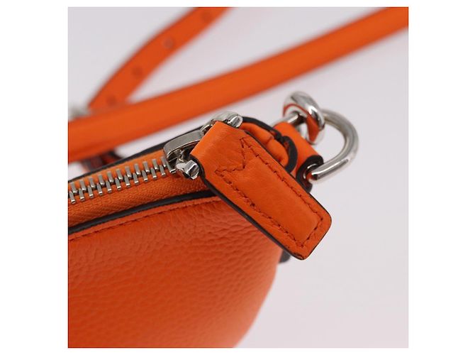 Borsa a tracolla GUCCI Web Sherry Line in pelle Arancione Argento 821831 Auth bs36086M - vista 9