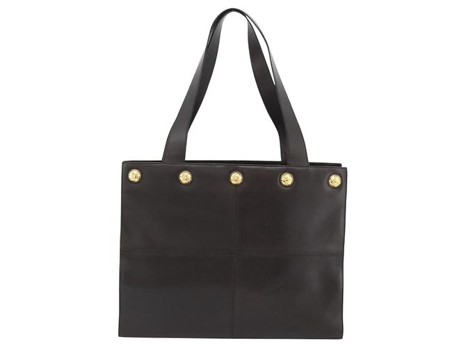 Borsa Tote Salvatore Ferragamo in pelle marrone e oro Auth ar14058 D'oro - vista 13