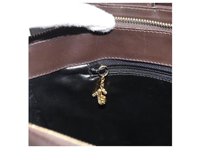 Borsa Tote Salvatore Ferragamo in pelle marrone e oro Auth ar14058 D'oro - vista 20