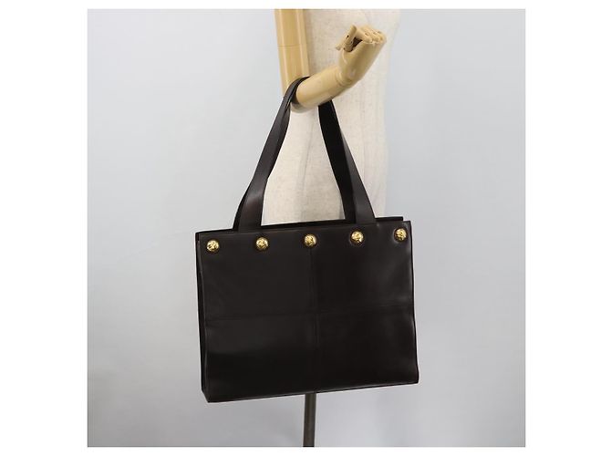 Borsa Tote Salvatore Ferragamo in pelle marrone e oro Auth ar14058 D'oro - vista 23