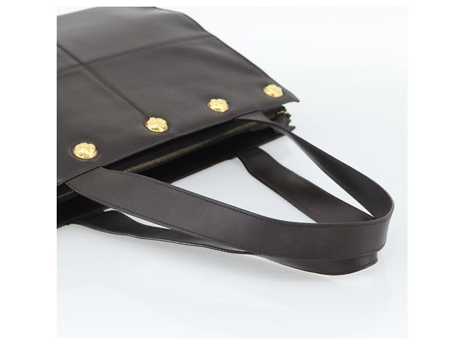 Borsa Tote Salvatore Ferragamo in pelle marrone e oro Auth ar14058 D'oro - vista 7