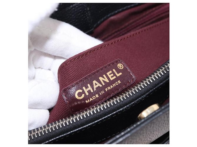 Borsa Tote CHANEL Neo Executive in pelle caviar 2way Nero Oro CC Auth yk20629SAM D'oro - vista 19
