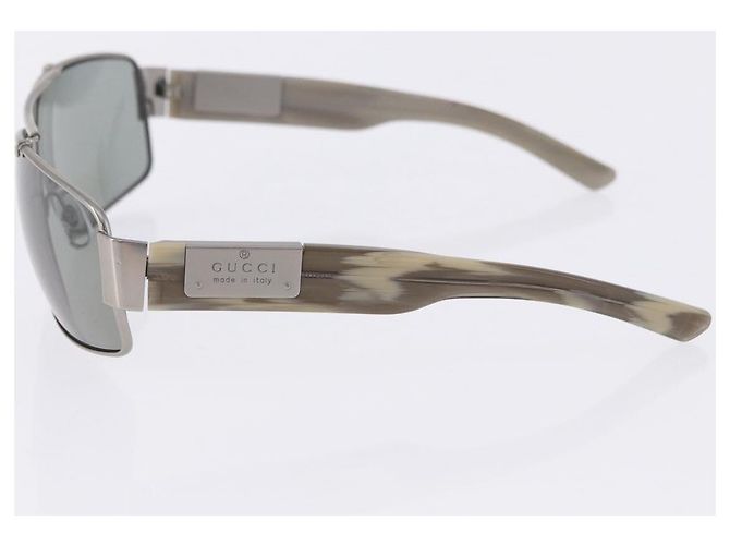 Occhiali da Sole GUCCI Metallo Plastica 3 Set Argento Marrone Auth SW2628 - vista 6