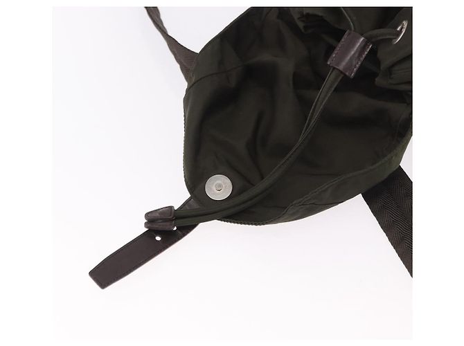Rucksack PRADA Nylon Khaki Silver Auth ar14006 Silber - Ansicht 10