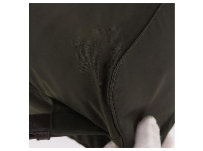 Rucksack PRADA Nylon Khaki Silver Auth ar14006 Silber - Ansicht 17