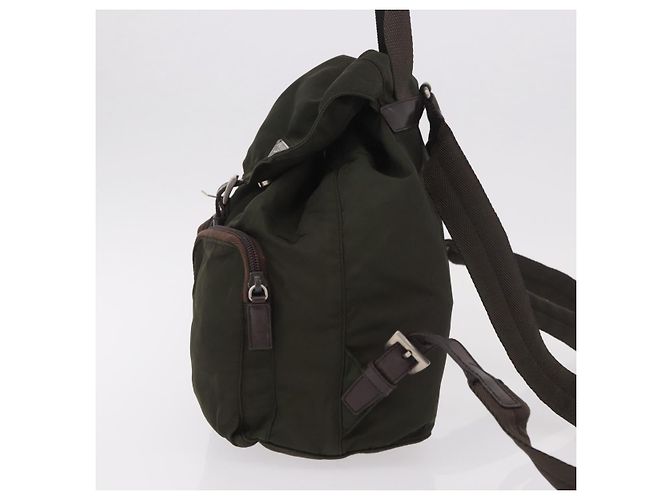 Rucksack PRADA Nylon Khaki Silver Auth ar14006 Silber - Ansicht 3