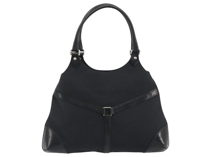 Borsa GUCCI Interlocking G in tela nero argento 114875 Auth 192188V - vista 2