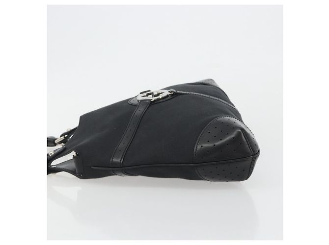 Borsa GUCCI Interlocking G in tela nero argento 114875 Auth 192188V - vista 4