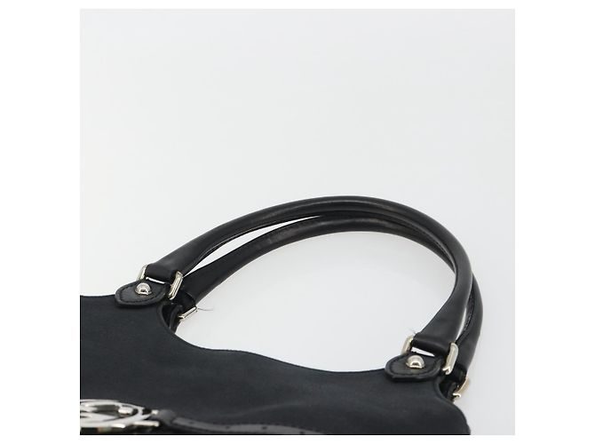 Borsa GUCCI Interlocking G in tela nero argento 114875 Auth 192188V - vista 8