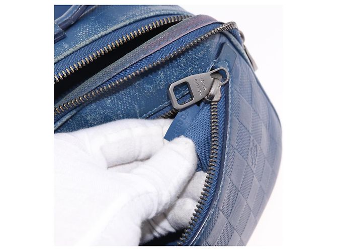 LOUIS VUITTON Borsa a tracolla Damier Infini Ambreil Neptune N41354 LV Auth 191781 Blu - vista 12
