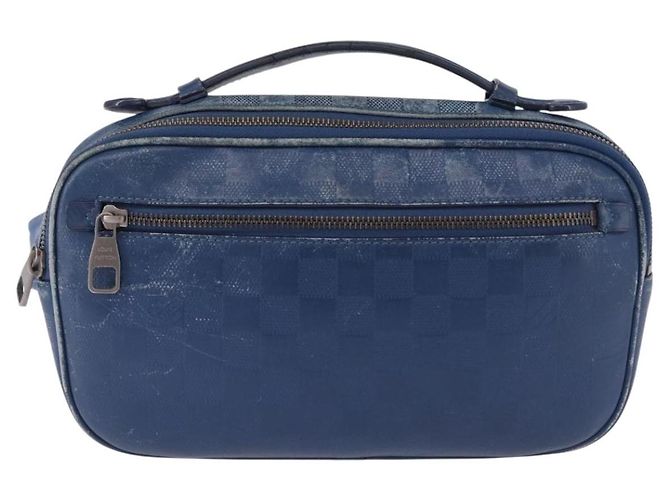 LOUIS VUITTON Borsa a tracolla Damier Infini Ambreil Neptune N41354 LV Auth 191781 Blu - vista 13