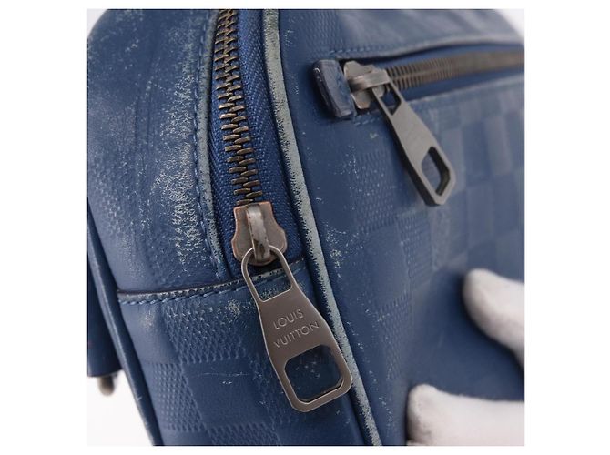 LOUIS VUITTON Borsa a tracolla Damier Infini Ambreil Neptune N41354 LV Auth 191781 Blu - vista 19