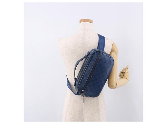 LOUIS VUITTON Borsa a tracolla Damier Infini Ambreil Neptune N41354 LV Auth 191781 Blu - vista 26