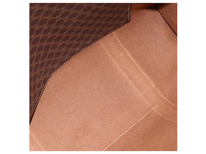 Céline Borsa a tracolla CELINE Macadam Canvas PVC Pelle Marrone Oro Auth ka5258 D'oro - vista 11