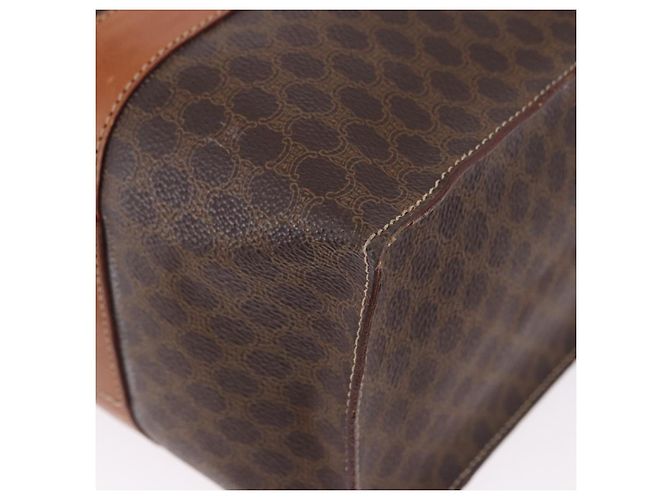 Céline Borsa a tracolla CELINE Macadam Canvas PVC Pelle Marrone Oro Auth ka5258 D'oro - vista 15