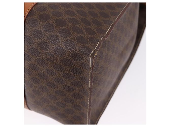 Céline Borsa a tracolla CELINE Macadam Canvas PVC Pelle Marrone Oro Auth ka5258 D'oro - vista 17