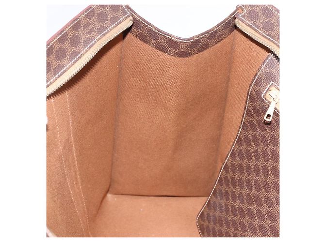 Céline Borsa a tracolla CELINE Macadam Canvas PVC Pelle Marrone Oro Auth ka5258 D'oro - vista 21