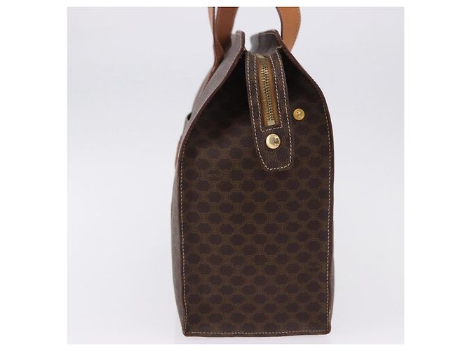 Céline Borsa a tracolla CELINE Macadam Canvas PVC Pelle Marrone Oro Auth ka5258 D'oro - vista 3