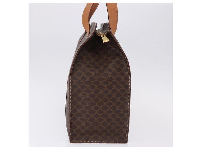 Céline Borsa a tracolla CELINE Macadam Canvas PVC Pelle Marrone Oro Auth ka5258 D'oro - vista 4