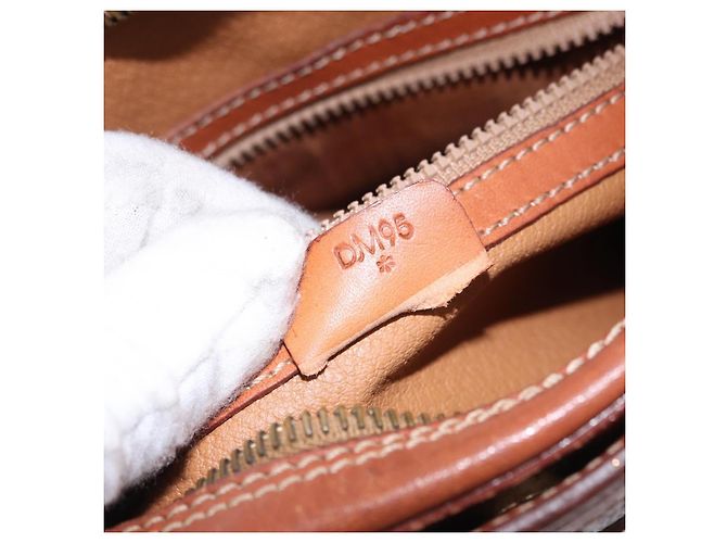 Céline Bolsa de Ombro CELINE Macadam Canvas PVC Couro Marrom Ouro Auth BA14318 Dourado - vista 12