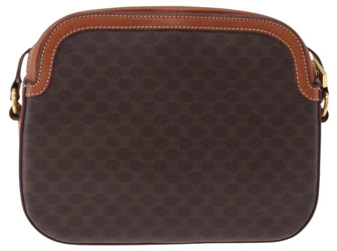 Céline Bolsa de Ombro CELINE Macadam Canvas PVC Couro Marrom Ouro Auth BA14318 Dourado - vista 2