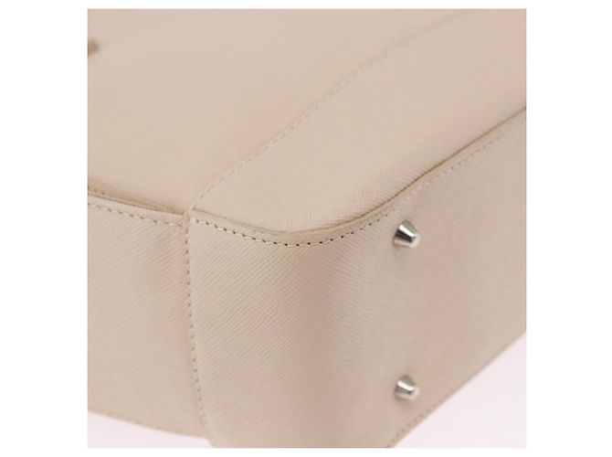 Borsa a mano BURBERRY in pelle beige argento Auth ka5220A - vista 15