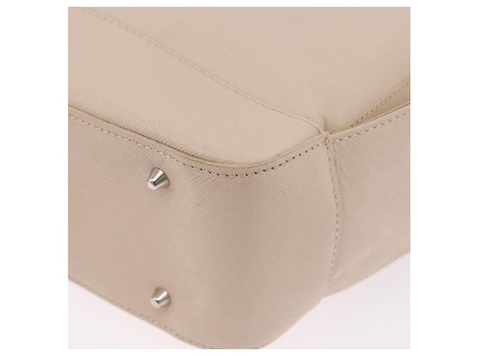 Borsa a mano BURBERRY in pelle beige argento Auth ka5220A - vista 16