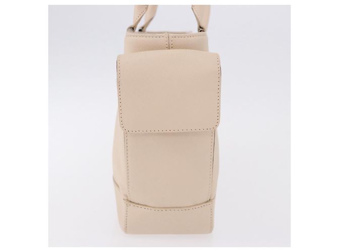 Borsa a mano BURBERRY in pelle beige argento Auth ka5220A - vista 4