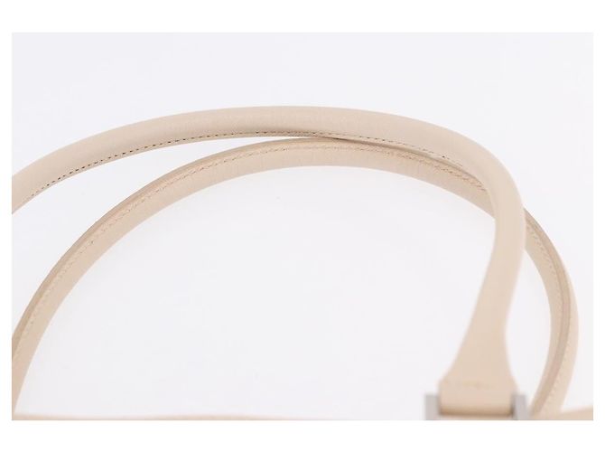 Borsa a mano BURBERRY in pelle beige argento Auth ka5220A - vista 8