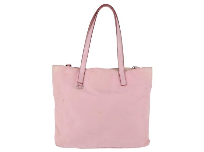Borsa Tote PRADA Nylon 2way Rosa Argento Auth 192294 - vista 2