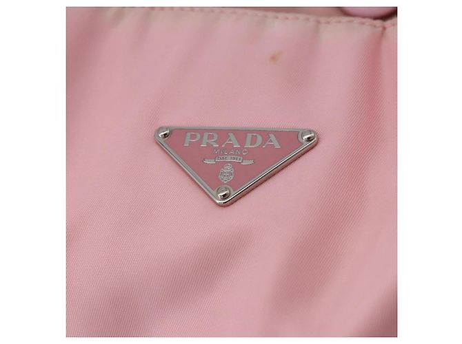 Borsa Tote PRADA Nylon 2way Rosa Argento Auth 192294 - vista 20