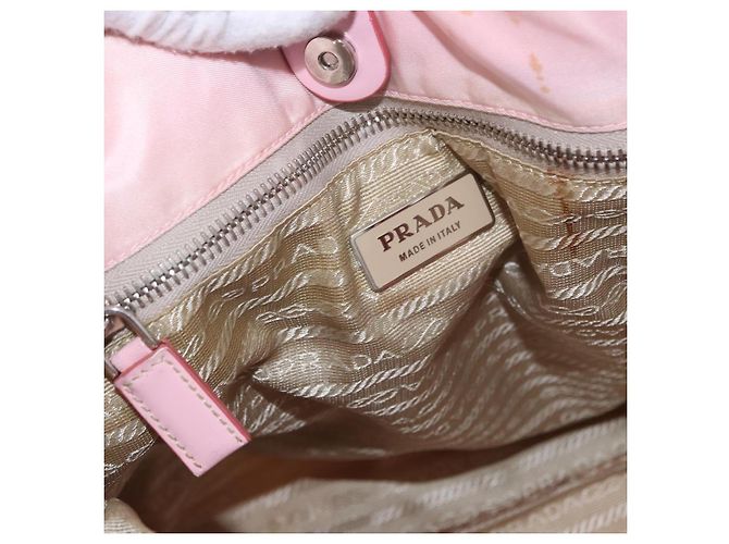Borsa Tote PRADA Nylon 2way Rosa Argento Auth 192294 - vista 21