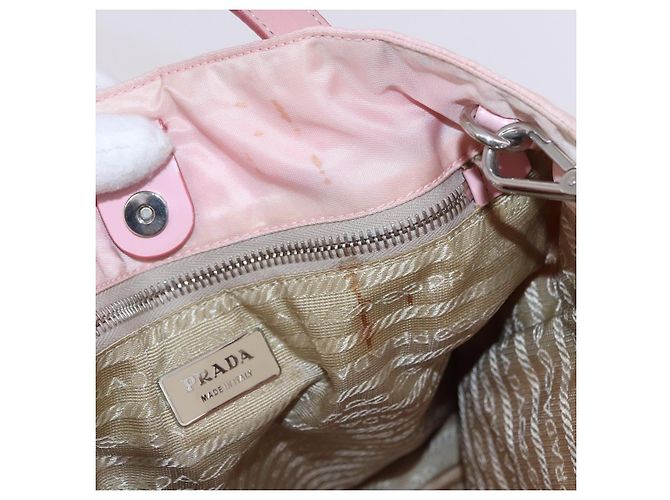 Borsa Tote PRADA Nylon 2way Rosa Argento Auth 192294 - vista 22