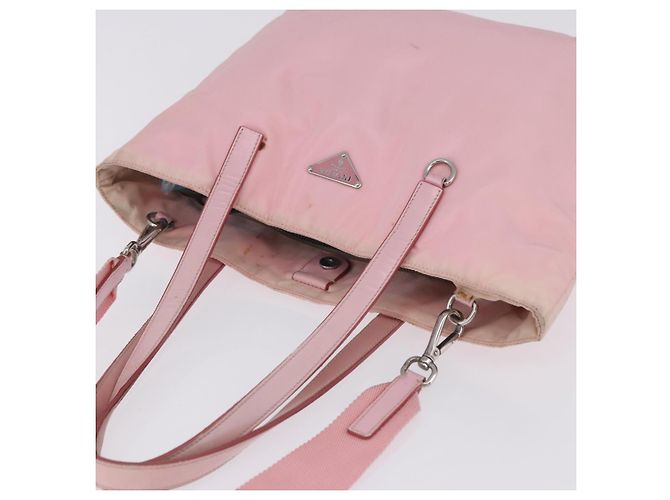 Borsa Tote PRADA Nylon 2way Rosa Argento Auth 192294 - vista 6