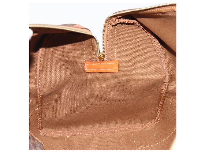 Céline Borsa Boston CELINE Macadam Canvas PVC Pelle Marrone Oro Auth 190187A D'oro - vista 20