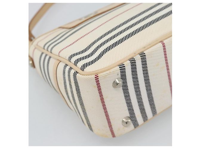 Borsa a tracolla BURBERRY Canvas Bianco Argento Auth ep15254 - vista 14