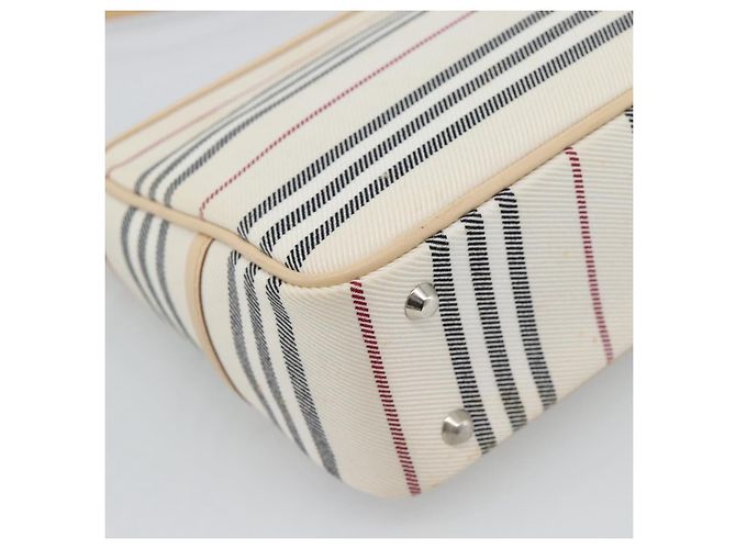Borsa a tracolla BURBERRY Canvas Bianco Argento Auth ep15254 - vista 16