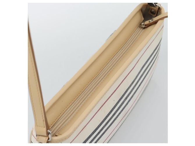 Borsa a tracolla BURBERRY Canvas Bianco Argento Auth ep15254 - vista 6