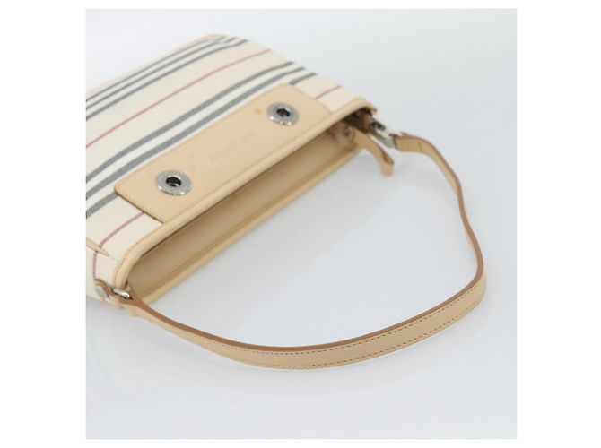 Borsa a tracolla BURBERRY Canvas Bianco Argento Auth ep15254 - vista 7