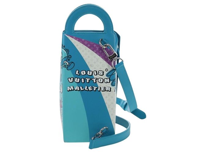 LOUIS VUITTON Monogram Sandwich Box Hand Bag Blue M82029 LV Auth 191465SAM Monogramma - vista 2