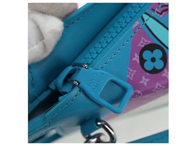 LOUIS VUITTON Monogram Sandwich Box Hand Bag Blue M82029 LV Auth 191465SAM Monogramma - vista 23
