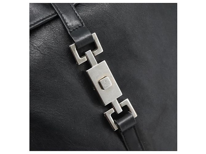 Sac à bandoulière GUCCI Jackie en cuir noir avec détails argentés 001.3355 Authentique 192805 - vue 10