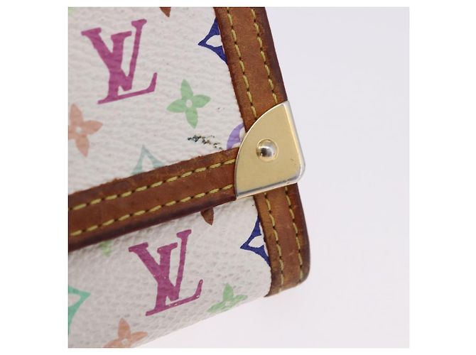 LOUIS VUITTON Münzbeutel Pla Coin Purse Multicolor Weiß M92657 Auth 192115A - Ansicht 8