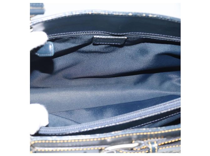 Borsa Christian Dior Trotter Canvas Blu Navy Argento Autentica 192691 - vista 10